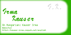 irma kauser business card